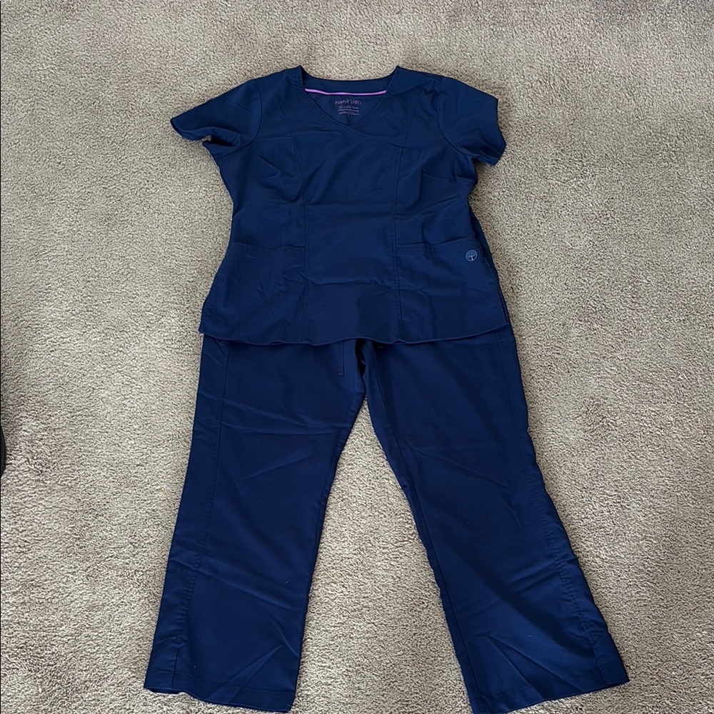 Healing Hands Navy Blue Scrub Set